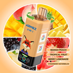 Airmez 8 en 1 160000 bouffées de vape jetable _ XX742 _ bobine de maille rechargeable vape multi-saveur _ XX742 _ type c charge rapide