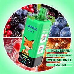 Airmez 8 en 1 160000 bouffées de vape jetable _ XX742 _ bobine de maille rechargeable vape multi-saveur _ XX742 _ type c charge rapide