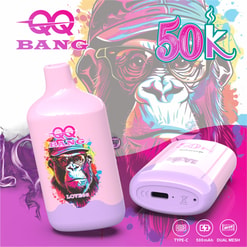 Qq bang 50000 bouffées de vape jetable | rechargeable type c bobine à double maille 50k vape