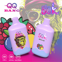 Qq bang 50000 bouffées de vape jetable | rechargeable type c bobine à double maille 50k vape