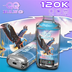 qq bang 120k bouffées vape jetable | 12 options de saveur bobine à double maille affichage LED type c vape rechargeable