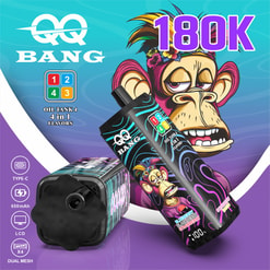 Qq bang 180000 bouffées de vape jetable | 4 en 1 saveurs rechargeable double maille vape | écran lcd charge de type c