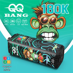 Qq bang 180000 bouffées de vape jetable | 4 en 1 saveurs rechargeable double maille vape | écran lcd charge de type c