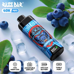 razz bar 40000 puffs disposable vape | led display adjustable airflow mesh coil | rechargeable type c 650mah | eu warehouse 3 5 days delivery
