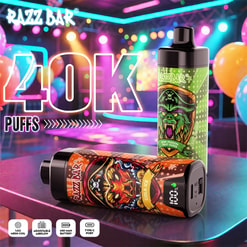 Razz Bar 40000 bouffées de vape jetable | affichage LED bobine de maille à débit d'air réglable | rechargeable type C 650mah | entrepôt de l'UE livraison 3 à 5 jours