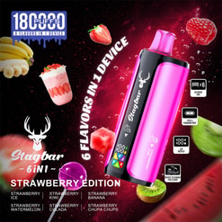 stagbar 6 in 1 180000 trekjes wegwerpvape | oplaadbare vape met meerdere smaken en mesh-spoel | eu magazijn 3 5 dagen levertijd
