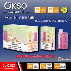 okso switch kit 50000 trekjes wegwerp vape | dual mode dubbele batterij vape | magnetisch snap vervangbaar pod-systeem type c poort