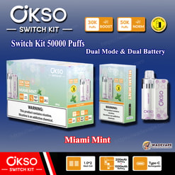 okso switch kit 50000 trekjes wegwerp vape | dual mode dubbele batterij vape | magnetisch snap vervangbaar pod-systeem type c poort