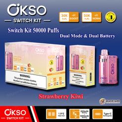 okso switch kit 50000 trekjes wegwerp vape | dual mode dubbele batterij vape | magnetisch snap vervangbaar pod-systeem type c poort