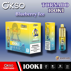 okso tornado 100.000 trekjes wegwerpvape | transparant olietank slim led-display | gaasspoel type c prot