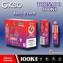 okso tornado 100.000 trekjes wegwerpvape | transparant olietank slim led-display | gaasspoel type c prot