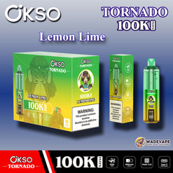 okso tornado 100.000 trekjes wegwerpvape | transparant olietank slim led-display | gaasspoel type c prot