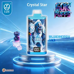 uzy crystal star 60000 soezen wegwerp vape | smart volledig scherm | 40ml e-vloeistof | dual mesh spoel type c poort