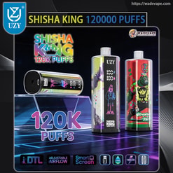 uzy shisha king 120000 soezen wegwerpvape | verstelbare luchtstroom 64 ml e-vloeistof | smart screen 1000 mah batterij