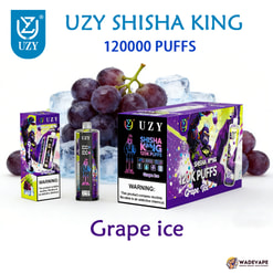 Uzy Shisha King 120000 zaciągnięć jednorazowy waporyzator | regulowany przepływ powietrza 64ml e płyn | inteligentny ekran bateria 1000mAh