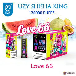 Uzy Shisha King 120000 zaciągnięć jednorazowy waporyzator | regulowany przepływ powietrza 64ml e płyn | inteligentny ekran bateria 1000mAh