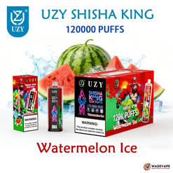 Uzy Shisha King 120000 zaciągnięć jednorazowy waporyzator | regulowany przepływ powietrza 64ml e płyn | inteligentny ekran bateria 1000mAh