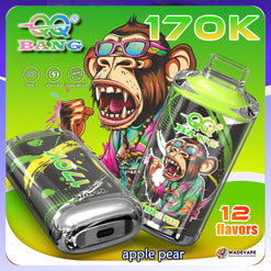 qq bang crystal 170000 puffs | 1.2 ohm dual mesh | crystal shell metallic base disposable vape