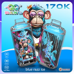 qq bang crystal 170000 puffs | 1.2 ohm dual mesh | crystal shell metallic base disposable vape