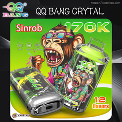 qq bang crystal 170000 puffs | 1.2 ohm dual mesh | crystal shell metallic base disposable vape