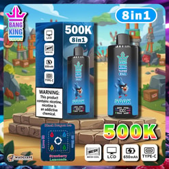 bang king 500k | 8-in-1 Einweg-Vape mit 500.000 Zügen | LCD-Display, 650mAh Akku, Mesh-Coil