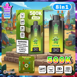 bang king 500k | 8-in-1 Einweg-Vape mit 500.000 Zügen | LCD-Display, 650mAh Akku, Mesh-Coil
