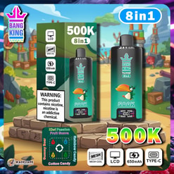 bang king 500k | 8-in-1 Einweg-Vape mit 500.000 Zügen | LCD-Display, 650mAh Akku, Mesh-Coil