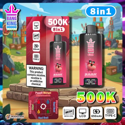 bang king 500k | 8-in-1 Einweg-Vape mit 500.000 Zügen | LCD-Display, 650mAh Akku, Mesh-Coil