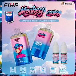 sfihp monkey 30000 puffs refillable vape | 30k puffs type c dual mesh coil | eu warehouse 3–7 days delivery