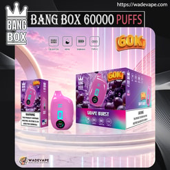 bang box 60000 puffs disposable vape | 60k rechargeable led display 1.0Ω mesh coil | fast shipping