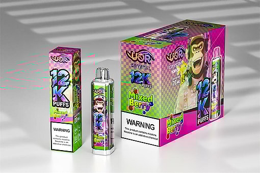 uor 12000 puffs original uor crystal 12k vape led rainbow lights type c port disposable e cigarettes customizable. fast shipping