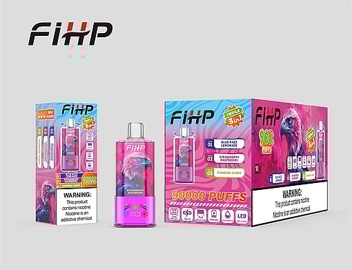 fihp 90000 puffs original fihp 3in1 90k 3 flavors in 1 vape led display type c port disposable e cigarettes customizable. fast shipping