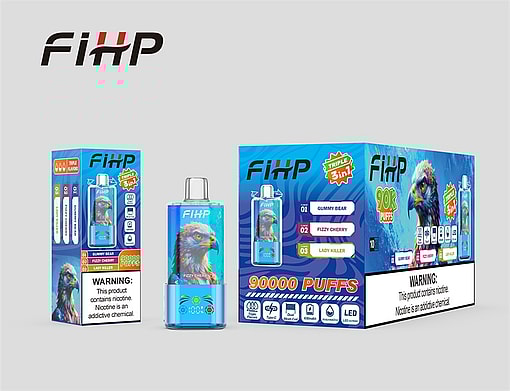 fihp 90000 puffs original fihp 3in1 90k 3 flavors in 1 vape led display type c port disposable e cigarettes customizable. fast shipping