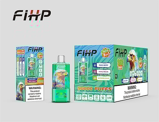 fihp 90000 puffs original fihp 3in1 90k 3 flavors in 1 vape led display type c port disposable e cigarettes customizable. fast shipping