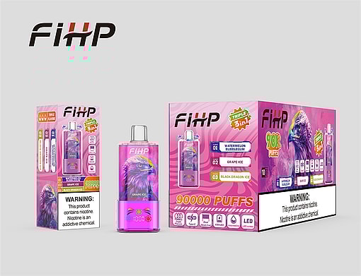 fihp 90000 puffs original fihp 3in1 90k 3 flavors in 1 vape led display type c port disposable e cigarettes customizable. fast shipping