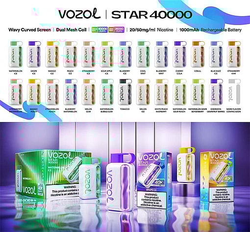 vozol star 40000 puffs original vozol 40k lcd water ripple screen disposable electronic cigarettes eu warehouse 3 5 days delivery