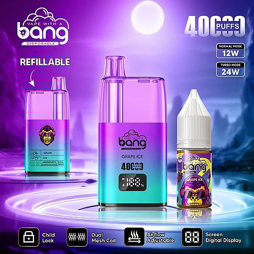Bang 40000 puffs Repeatable oil injection Original Genuine Adjustment of ice level 40K Customizable. Fast shipping - Imagen 5