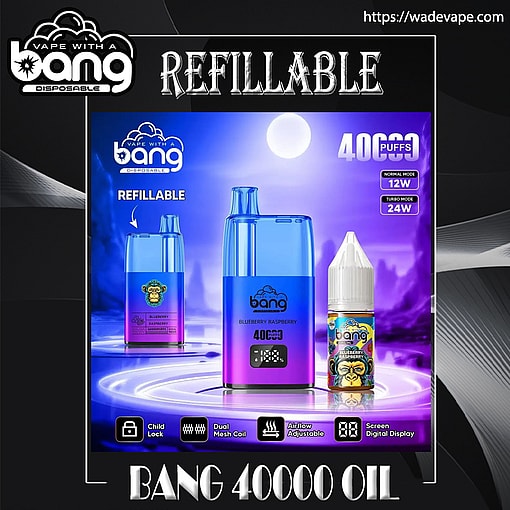 Bang 40000 puffs Repeatable oil injection Original Genuine Adjustment of ice level 40K Customizable. Fast shipping
