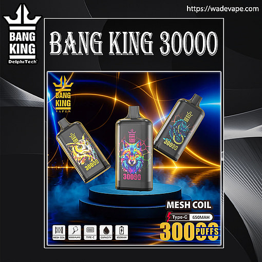 Bang King Crystal 30000 Puffs Original Genuine 30K Flavor Switching Customizable. Fast shipping