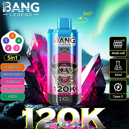 bang legend 120000 puffs 5 flavor switching original genuine 85k 5in1 flavor switching customizable. fast shipping