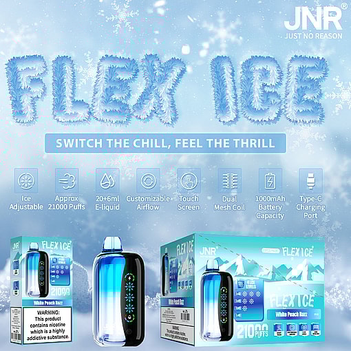 jnr flex ice 21000 puffs original genuine disposable vape led display type c charging port crystal 21k customizable. fast shipping