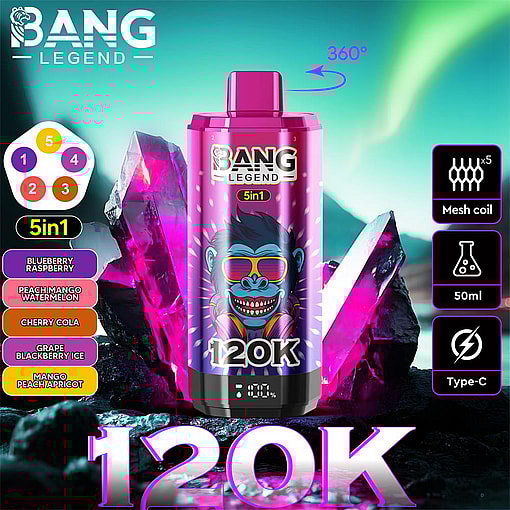 bang legend 120000 puffs 5 flavor switching original genuine 85k 5in1 flavor switching customizable. fast shipping