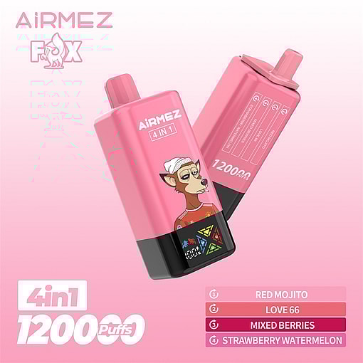 airmez fox 120000 puffs 4in1 flavor switching original genuine 80k led display type c charging port customizable fast shipping
