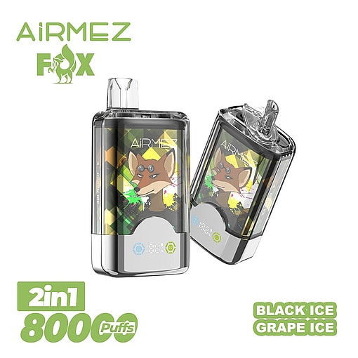 airmez fox 80000 puffs 2in1 flavor switching original genuine 80k led display type c charging port customizable fast shipping