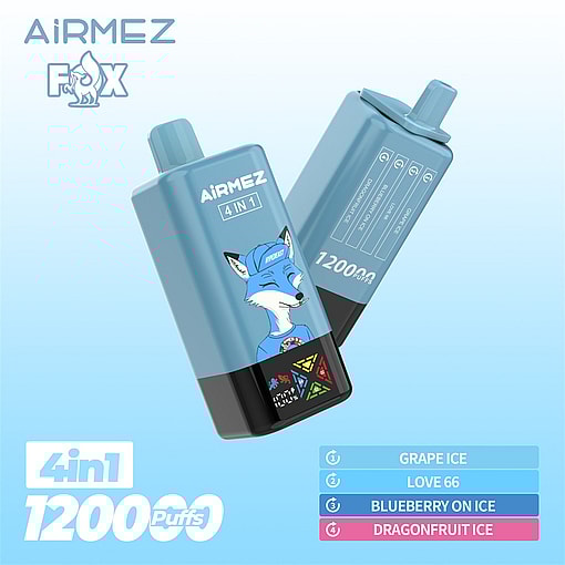 airmez fox 120000 puffs 4in1 flavor switching original genuine 80k led display type c charging port customizable fast shipping