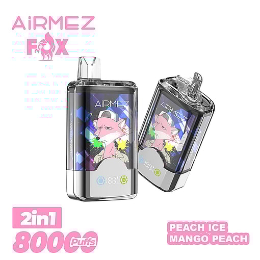 airmez fox 80000 puffs 2in1 flavor switching original genuine 80k led display type c charging port customizable fast shipping