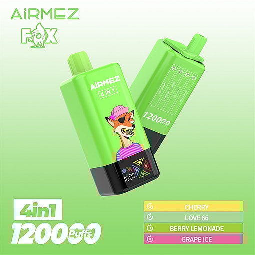 airmez fox 120000 puffs 4in1 flavor switching original genuine 80k led display type c charging port customizable fast shipping