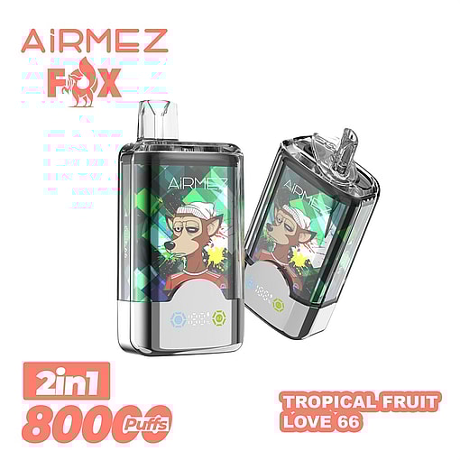 airmez fox 80000 puffs 2in1 flavor switching original genuine 80k led display type c charging port customizable fast shipping