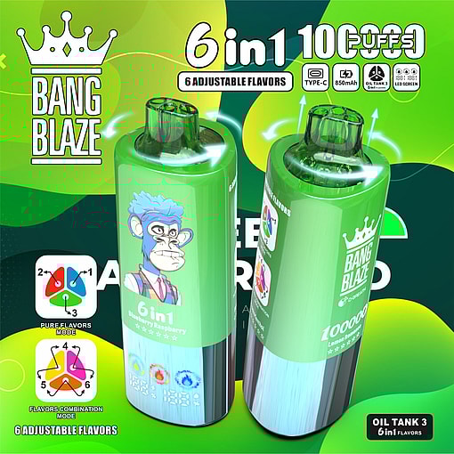 Bang Blaze 6in1 100000 puffs 6 Flavor Switching Original Genuine Intake Port 100K Customizable. Fast shipping - Imagen 10