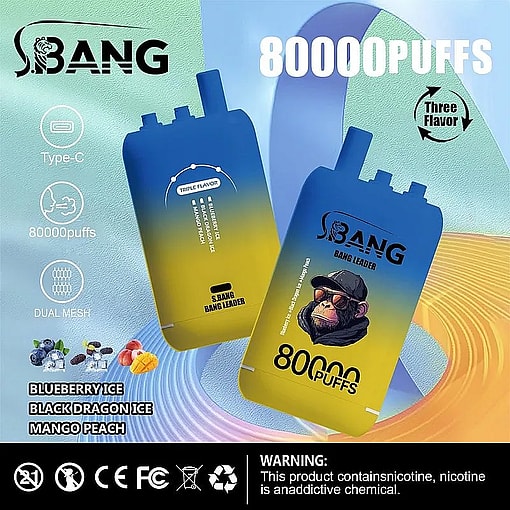 Bang Leader 80000 puffs Original Genuine Intake Port 80K Customizable. Fast shipping - Imagen 6
